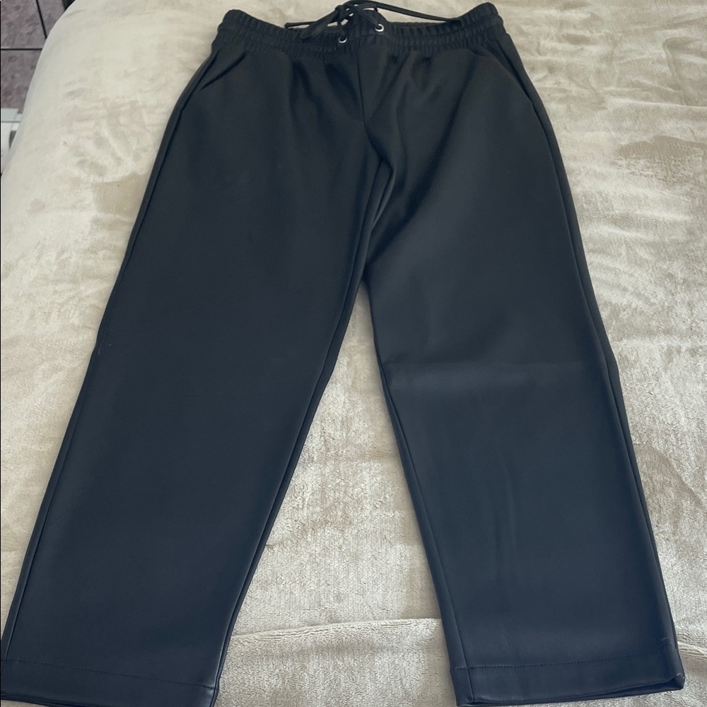 Ann Taylor Loft pleather drawstring pants size Small new with tags